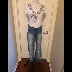 👇🏻$Reduced to lowest price. Coldname classic fit embroidered washed denim